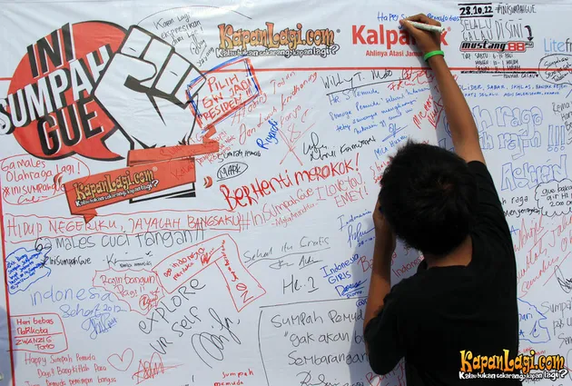Semua pengunjung yang hadir bisa menuliskan harapan mereka di hari Sumpah Pemuda ini.