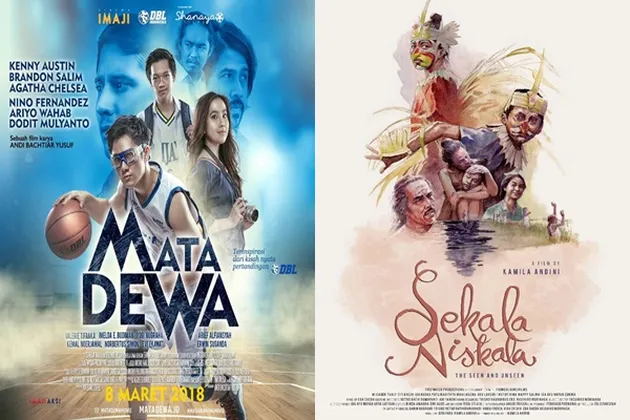 'MATA DEWA' berkisah tentang anak SMA jago basket bernama Dewa. Suatu hari dia menyelamatkan Bening, jurnalis sekolah, dan matanya kirinya kena pukul hingga tak berfungsi dengan baik yang membuat Dewa merasa mimpinya berakhir. Film ini dibintangi Kenny Austin, Agatha Chelsea, dan Brandon Salim | 'SEKAL NISKALA' berkisah tentang dua saudara kembar Tantri dan Tantra. Tantra yang sakit kondisinya semakin lemah membuat Tantri sedih takkut kehilangan. Suatu malam, Tantri mengalami kejadian magis yang membuatnya bingung antara imajinasi dan kenyataan | Dua film ini tayang di 8 Maret.