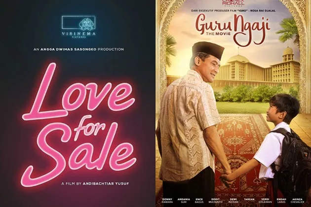 'LOVE FOR SALE' mengandalkan Gading Marten yang berperan sebagai Richard, seorang jomblo akut. Dia ditantang temannya untuk menikah dalam waktu dua minggu yang membuanya melakukan banyak hal termasuk ke situs kencan. Aksi Gading ini bisa ditonton tanggal 15 Maret. | 'GURU NGAJI' yang dibintangi Donny Damara berkisah tentang Mukri, seorang guru Ngaji di Desa Tempuran. Dia punya kerja sampingan sebagai badut. Tapi pekerjaan ini dia rahasiakan karena dianggap memalukakan. 'GURU NGAJI' tayang 22 Maret.