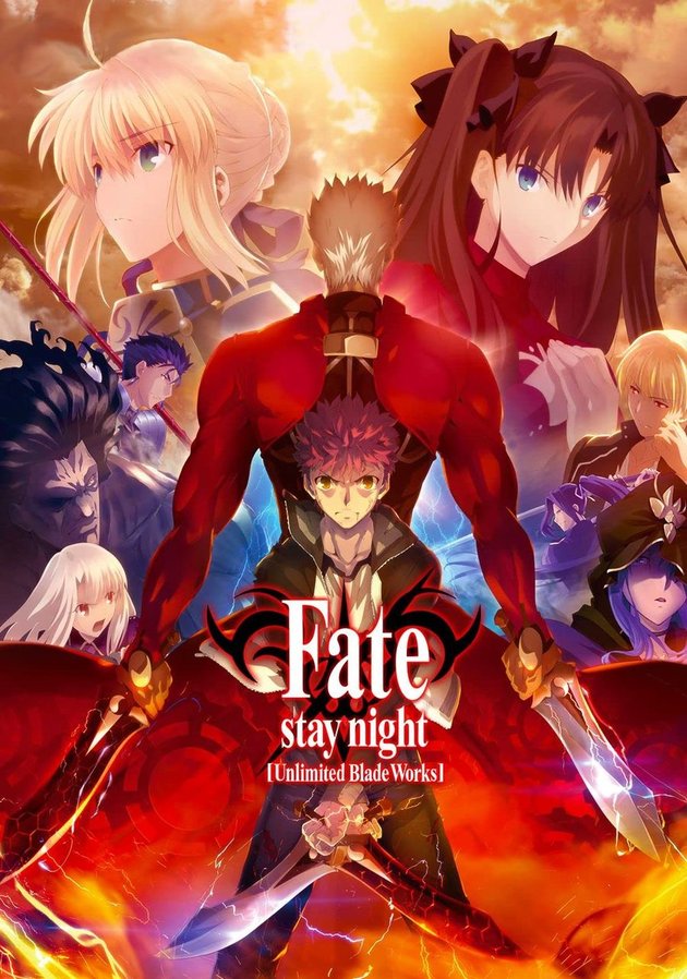 Anime yang satu ini merupakan salah satu dari serial Fate/Stay Night berjudul FATE/STAY NIGHT: UNLIMITED BLADE WORKS.