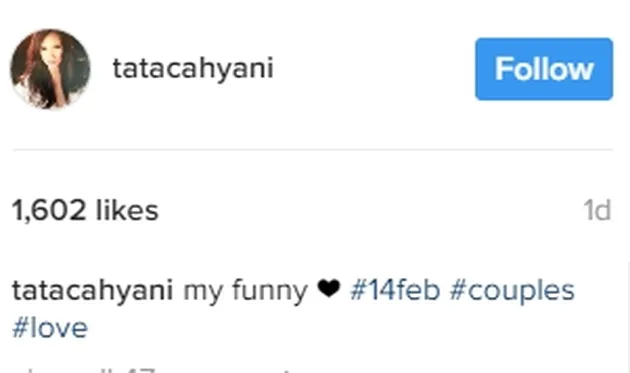 FOTO-FOTO VALENTINE TATA CAHYANI, RAYAKAN DENGAN BOBBY 