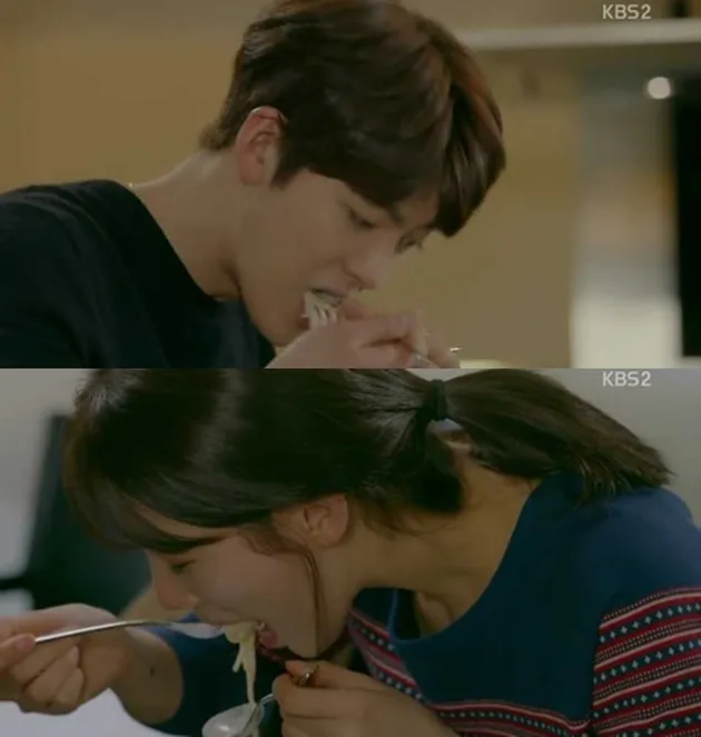 FOTO: Adegan Makan Ramyun Drama Korea, Romantis - Berakhir Ciuman - KapanLagi.com