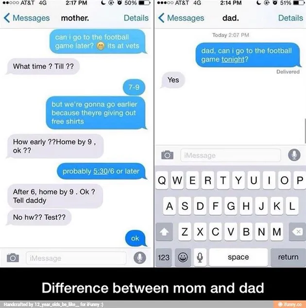 foto beda ayah vs ibu mengurus anak