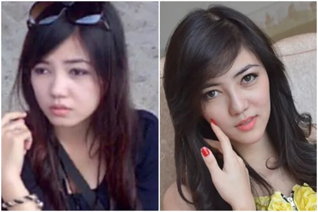 foto-foto seleb cantik dengan perubahan wajah drastis