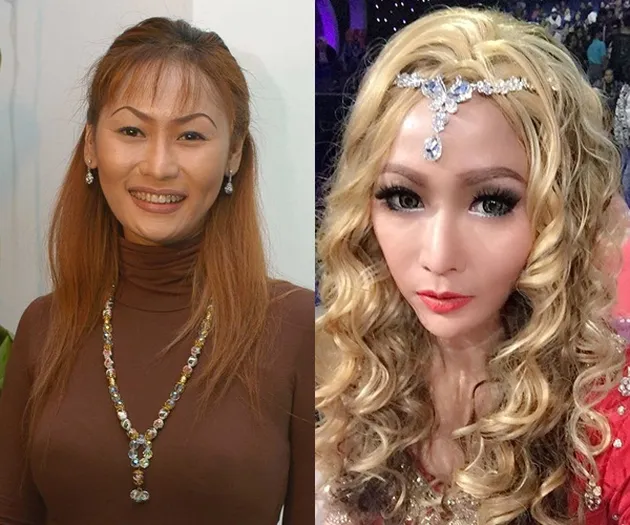foto-foto seleb cantik dengan perubahan wajah drastis