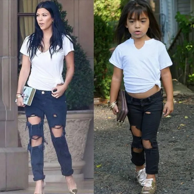 Gadis kecil tiru gaya keluarga Kardashian