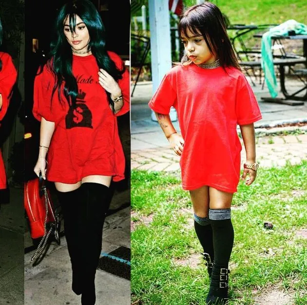 Gadis kecil tiru gaya keluarga Kardashian
