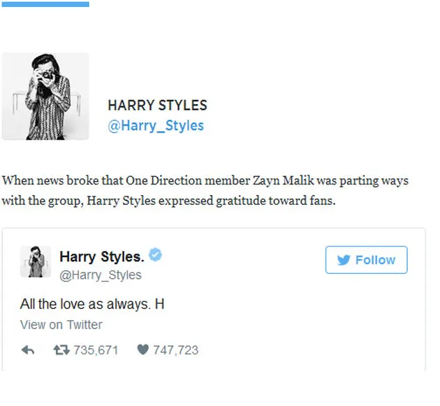 One Direction Raja Twitter 2015