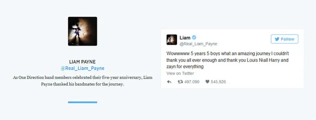 One Direction Raja Twitter 2015