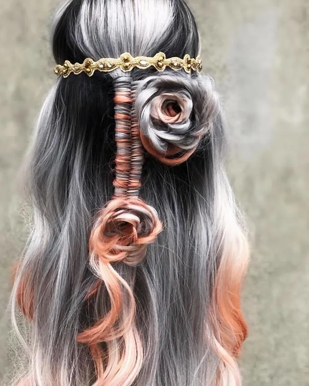 Rambut Kepang Mawar