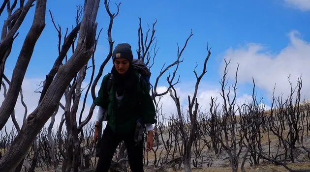 liburan selebriti, liburan atiqah hasiholan, atiqah ke gunung papandayan