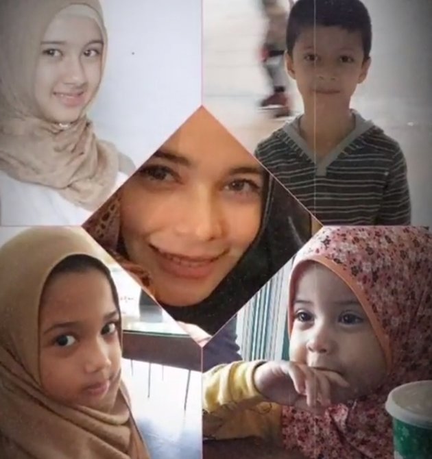 Foto Jihan Fahira with her 4 rarely exposed children, like siblings with the eldest daughter