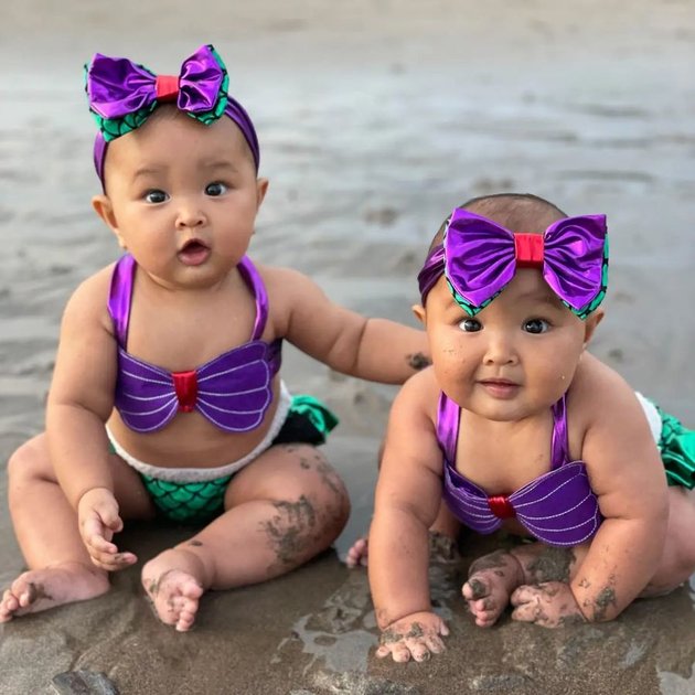 Photo of Kimora and Kanaya, Zivanna Letisha's Twin Children, Often Called Cimol or Pentol Because They Are Cute and Round