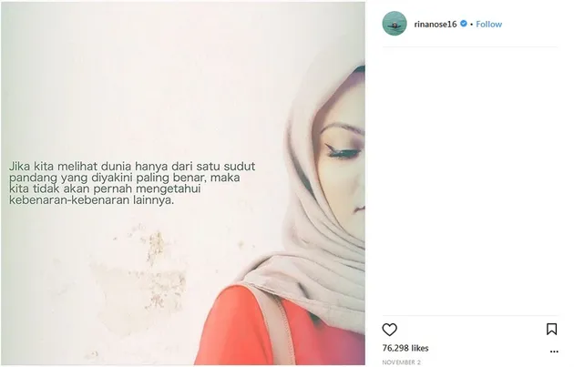 Rina Nose Lepas Hjab