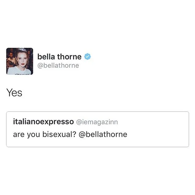Bella Thorne Akui Biseksual