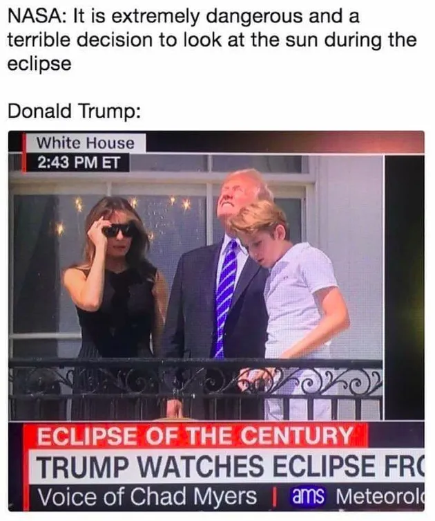 Meme Donald Trump Gerhana Matahari