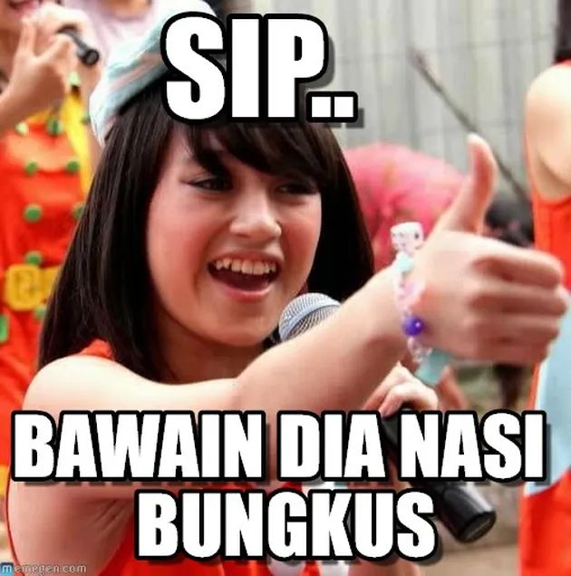 Beneran nih betah menahan lapar seharian? Mau nggak dibawain nasi bungkus sama si cantik Nabilah?