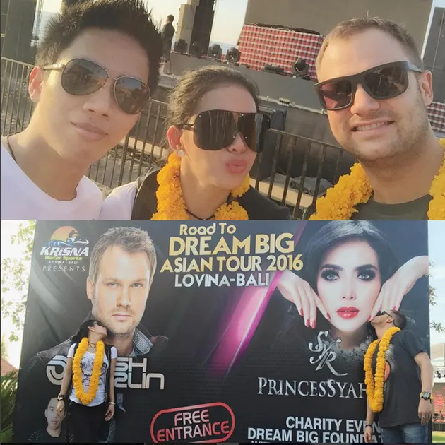 Syahrini di Bali Bareng Dash Berlin