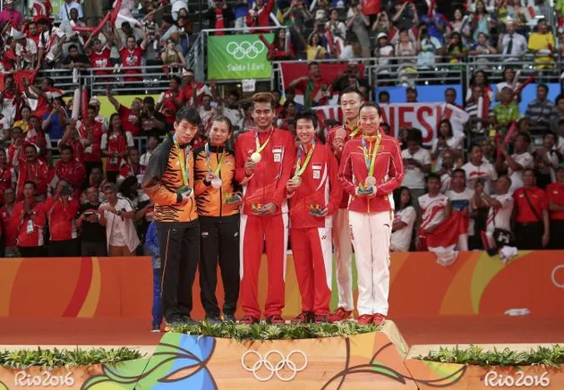 momen indonesia raya berkumandang di Rio 2016