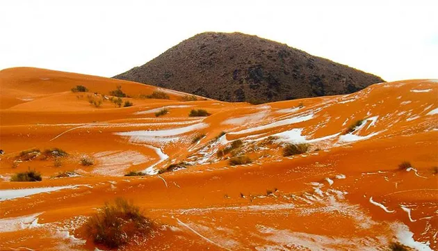 salju di sahara, salju turun di gurun, salju turun di gurun sahara