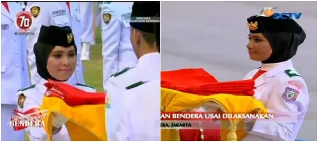 Rani Noerinsan - pembawa baki upacara penurunan bendera