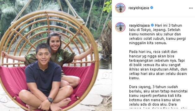 Photo of Rasyid Putra Hatta Rajasa who is Still Loyal to His Late Wife, Post a Picture of the Late Wife While on Vacation