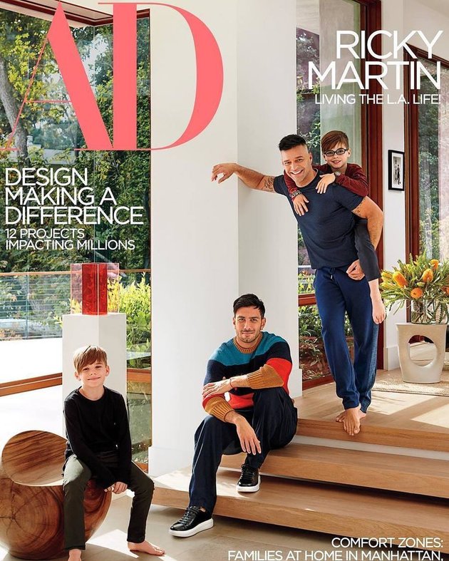 Photo of Ricky Martin and Husband with Their Four Children Born Through Surrogate Mother