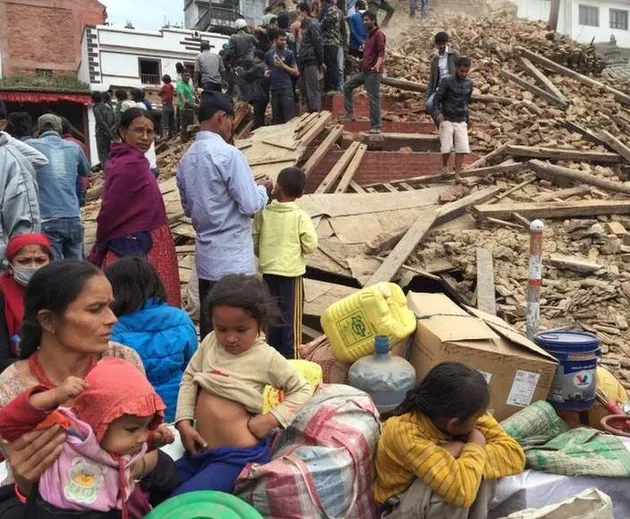 Foto gempa bumi Nepal