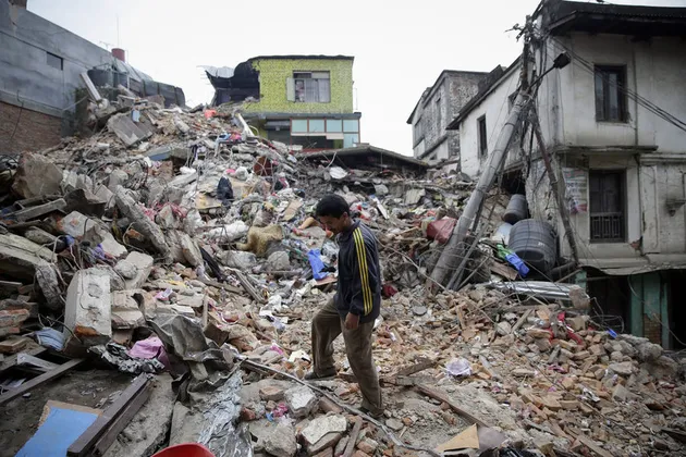 Foto gempa bumi Nepal