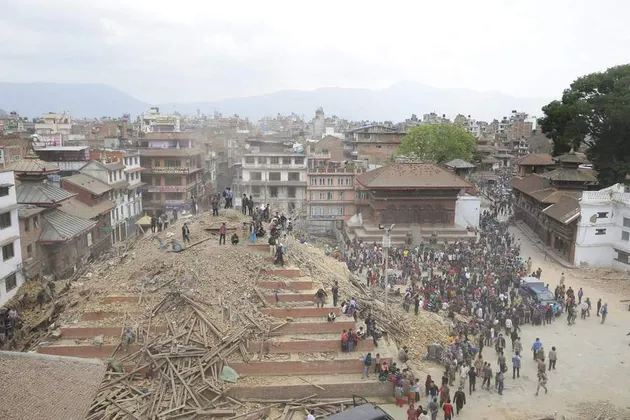 Foto gempa bumi Nepal