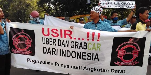 Foto Demo Taksi Jakarta
