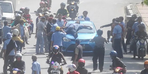 Foto Demo Taksi Jakarta