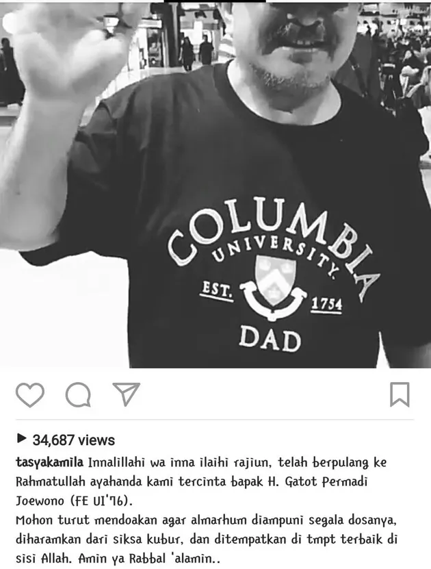 ayah tasya kamila meninggal