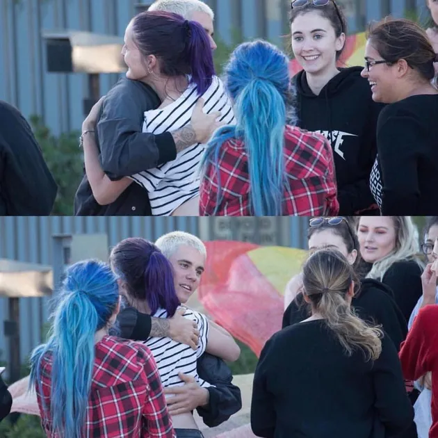 Justin Bieber Peluk Para Fansnya