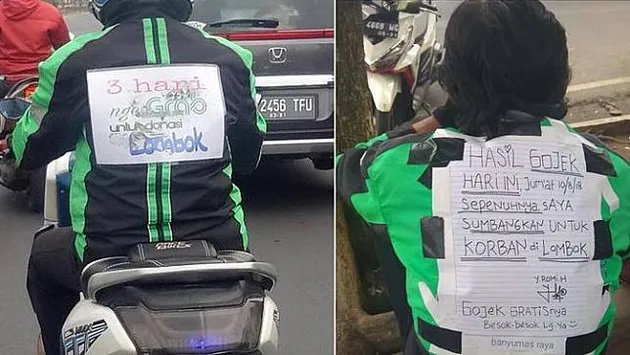 Tulisan driver ojol