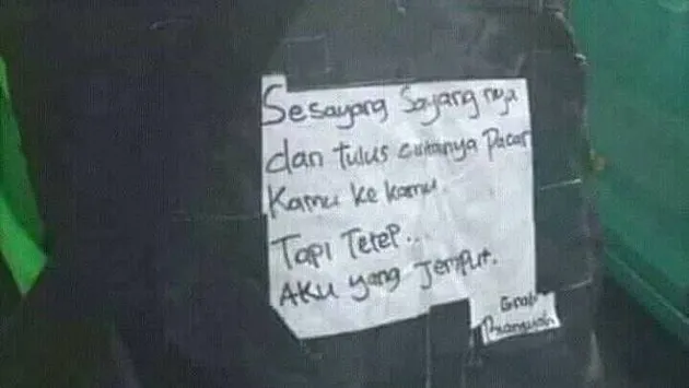 Tulisan driver ojol