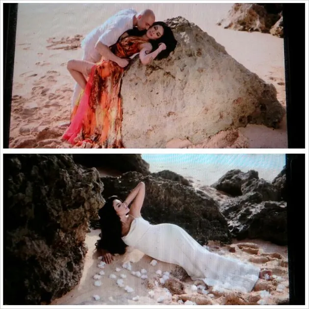 Jalani sesi pemotretan prewedding, Nikita Mirzani dan calon suaminya yang merupakan pria berkebangsaan Inggris memilih Bali sebagai lokasi.