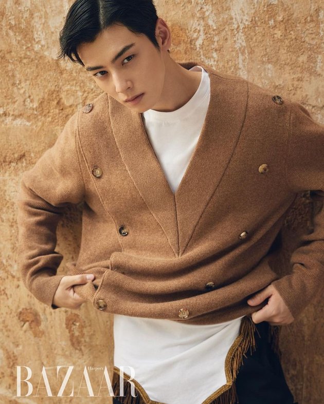 So Handsome! 9 Photos of Cha Eun Woo as the Cover Model for Harper's Bazaar Magazine - Looks Stunning in a Skirt
