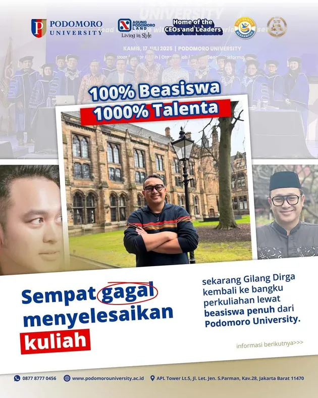 Gilang Dirga Dapat Beasiswa