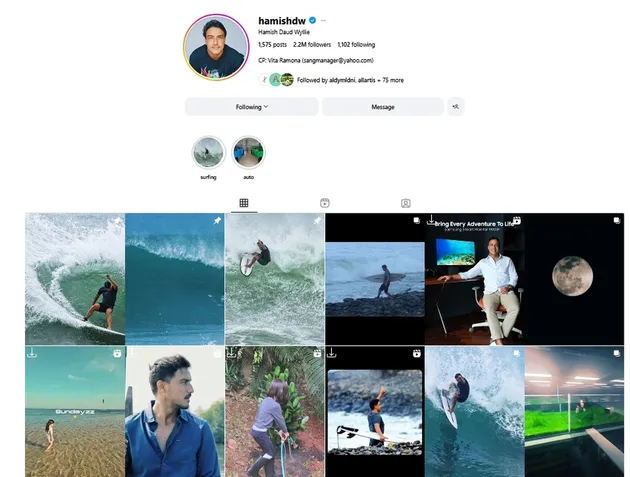 Instagram Hamish Daud 