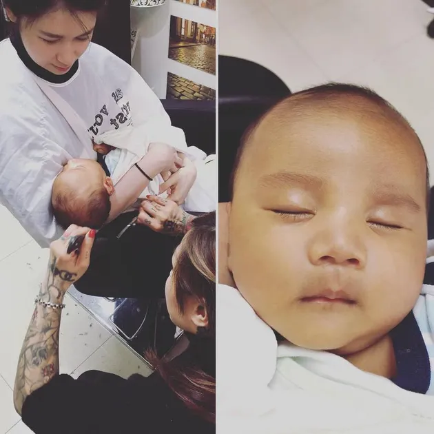 foto baby Owen - putra Laura Basuki