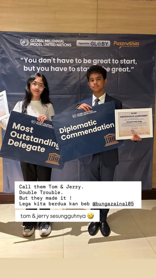Harneel Pradhi Singh dapat piagam dari MUN