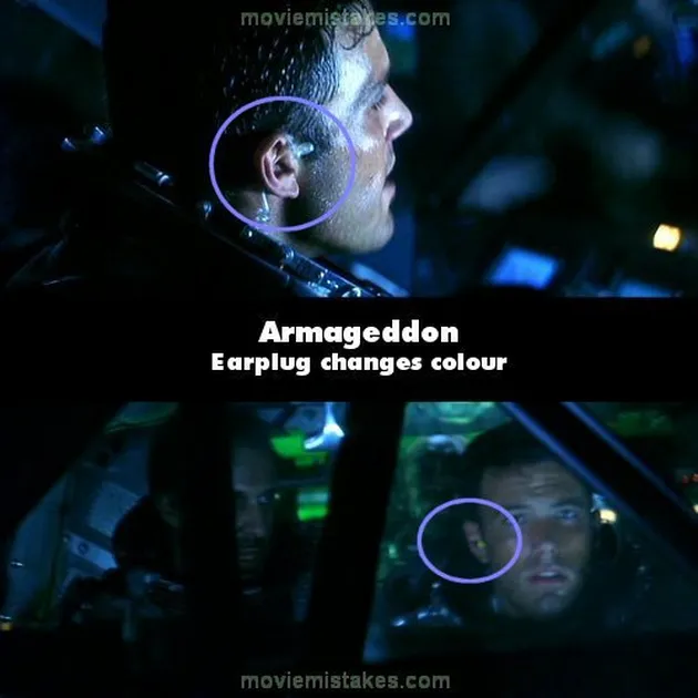 blooper armageddon, kesalahan film armageddon, kesalahan film