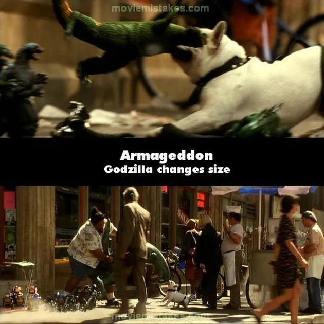 blooper armageddon, kesalahan film armageddon, kesalahan film