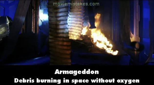 blooper armageddon, kesalahan film armageddon, kesalahan film