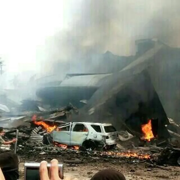 pesawat Hercules jatuh di Medan