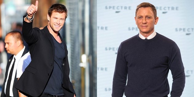 Pemeran Thor, Chris Hemsworth (kiri) punya penghasilan sama dengan Daniel Craig, aktor James Bond. Keduanya punya penghasilan sebesar US$ 27 juta atau sekitar Rp 365 miliar.
