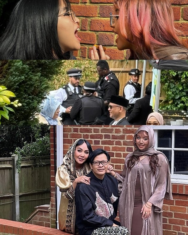 Visit Naja, 8 Photos of Armand Maulana and Dewi Gita Celebrating Eid in England - Happy Trio