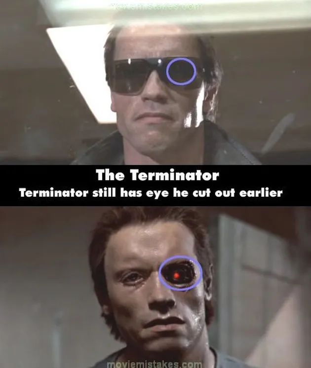 bloopers, kesalahan film, terminator