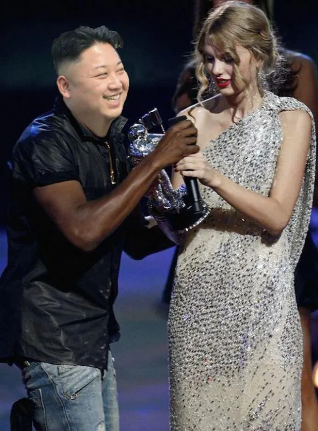 foto meme Kim Jong Un ke markas tentara wanita Korea Utara